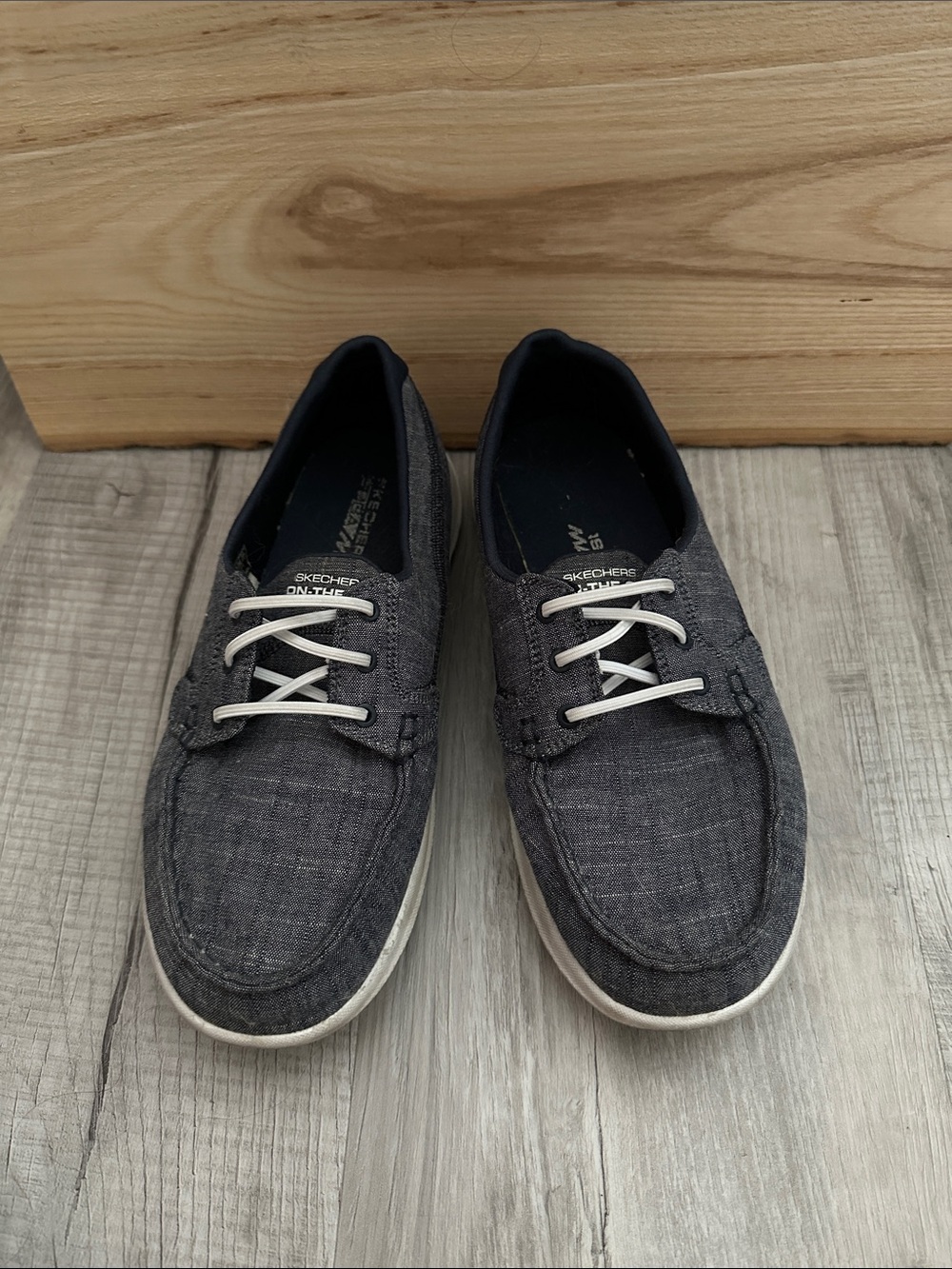 Skechers woman's Dark Gray Casual Canvas Lace-Up Shoes
